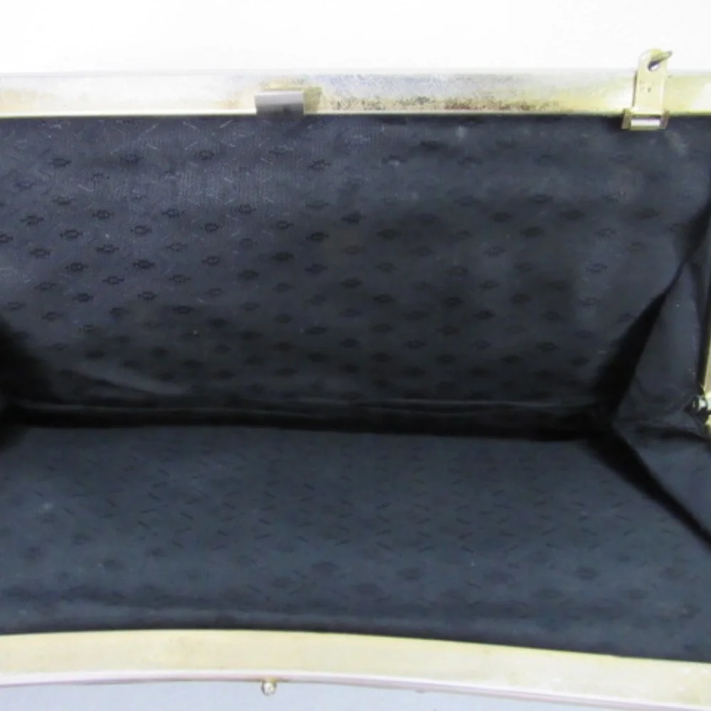 Vintage Ladies Black‎ Evening Clutch Purse Chain Handle